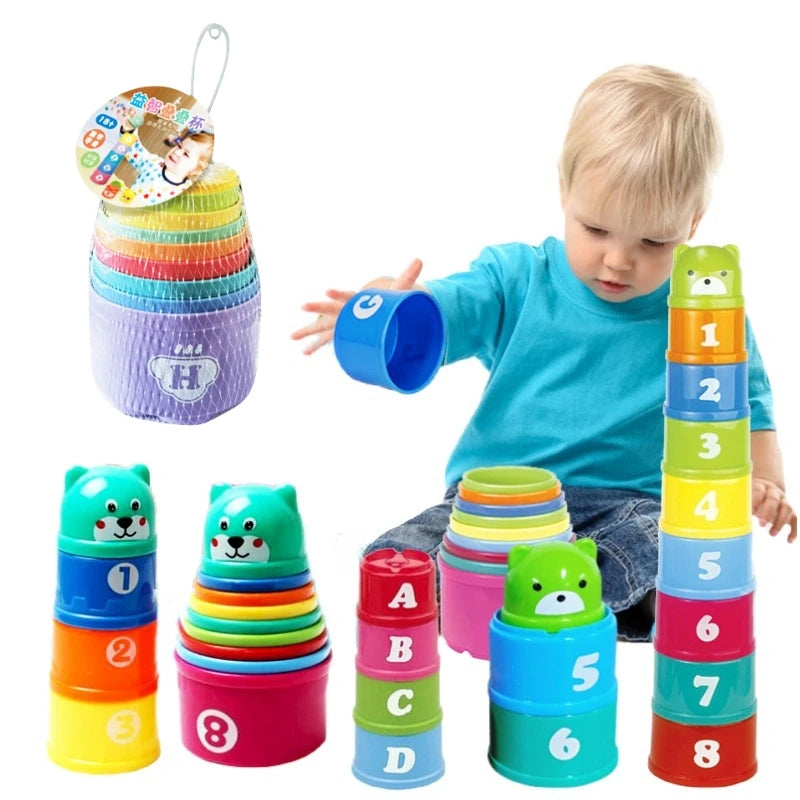 Educatieve Stapelbekers met Cijfers & Letters | Montessori Speelgoed voor Baby’s