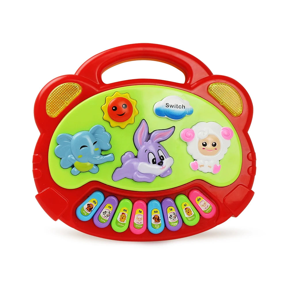 Jeu de clavier de piano pour enfants avec sons d'animaux et lumière clignotante Instrument de musique pour bébé Jouets de musique Jouets éducatifs Cadeaux pour enfants