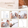 Support Mobile en Bois Nuage pour Bébé – Support de Berceau avec Hochets Suspendus 0-12 Mois