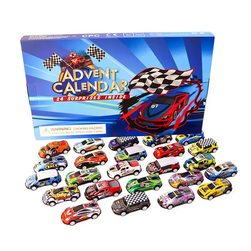 Calendrier de l'Avent Noël 24 Jours pour Enfants | Voiture Digitale de Course, Cadeau de Noël, Compte à Rebours Fun pour Petits King of Toys