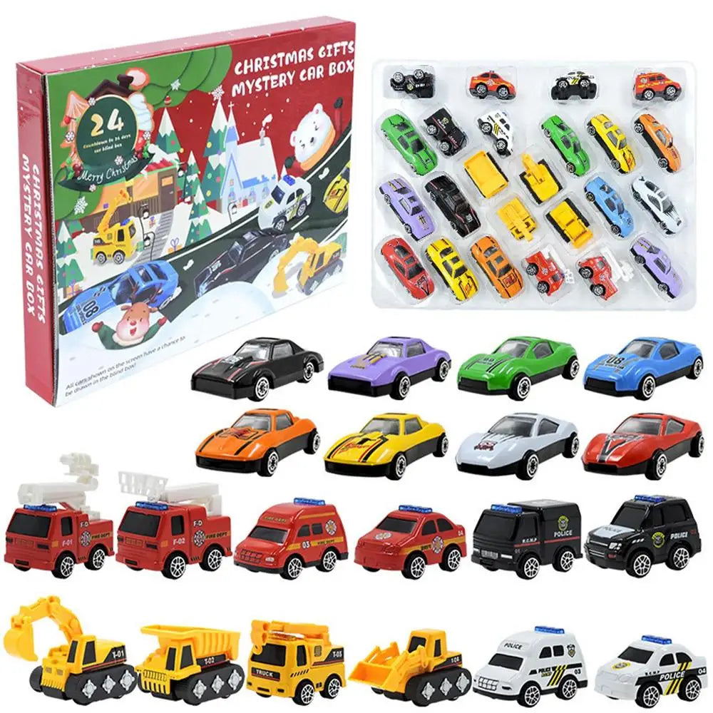 Calendrier de l'Avent Noël 24 Jours pour Enfants | Voiture Digitale de Course, Cadeau de Noël, Compte à Rebours Fun pour Petits King of Toys