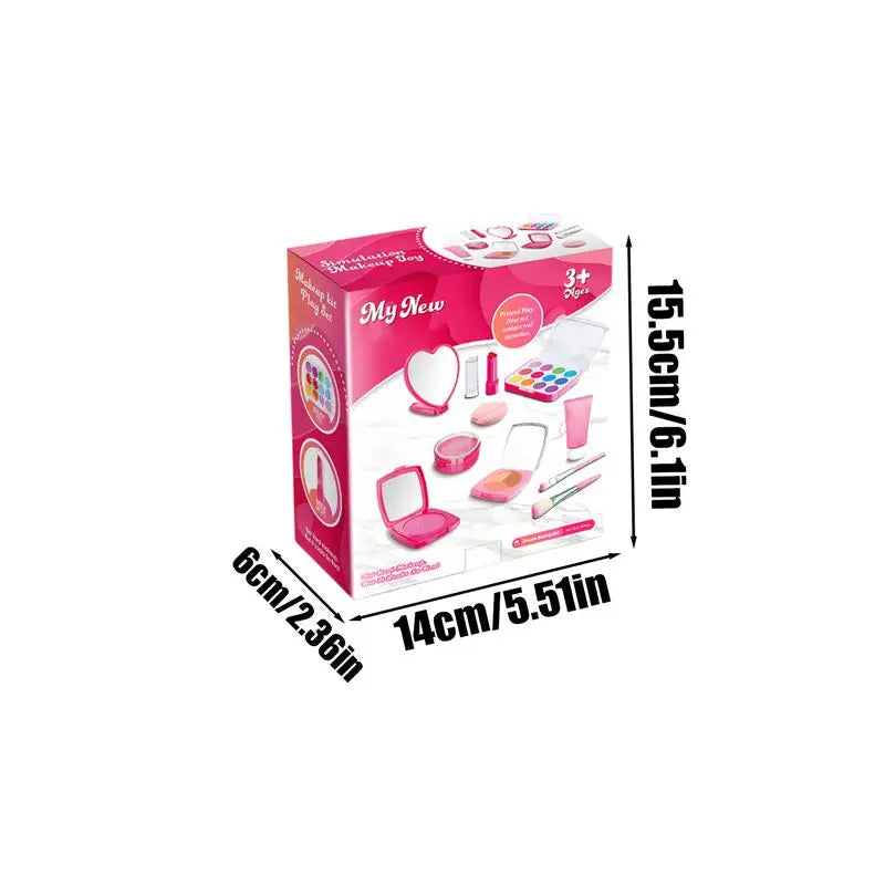 Kit de Maquillage d'Imitation pour Enfants 3 Ans et Plus - Trousse de Beauté Fille Jouet pour Jeu de Rôle - Cadeau Anniversaire Noël