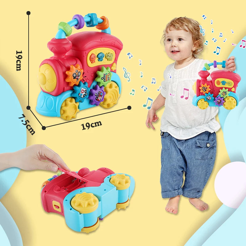 Jouet Éducatif Prématuré Montessori Train Musical | Train avec Boucle de Formes Variées pour King of Toys