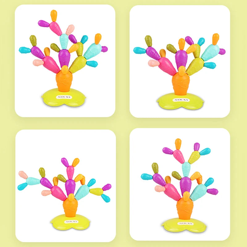 Jouet DIY Équilibre Cactus - Jeu de Tri et de Construction Arc-en-Ciel Montessori pour Bébé de 18 Mois King of Toys