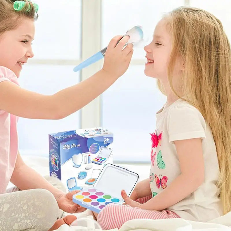 Kit de Maquillage d'Imitation pour Enfants 3 Ans et Plus - Trousse de Beauté Fille Jouet pour Jeu de Rôle - Cadeau Anniversaire Noël