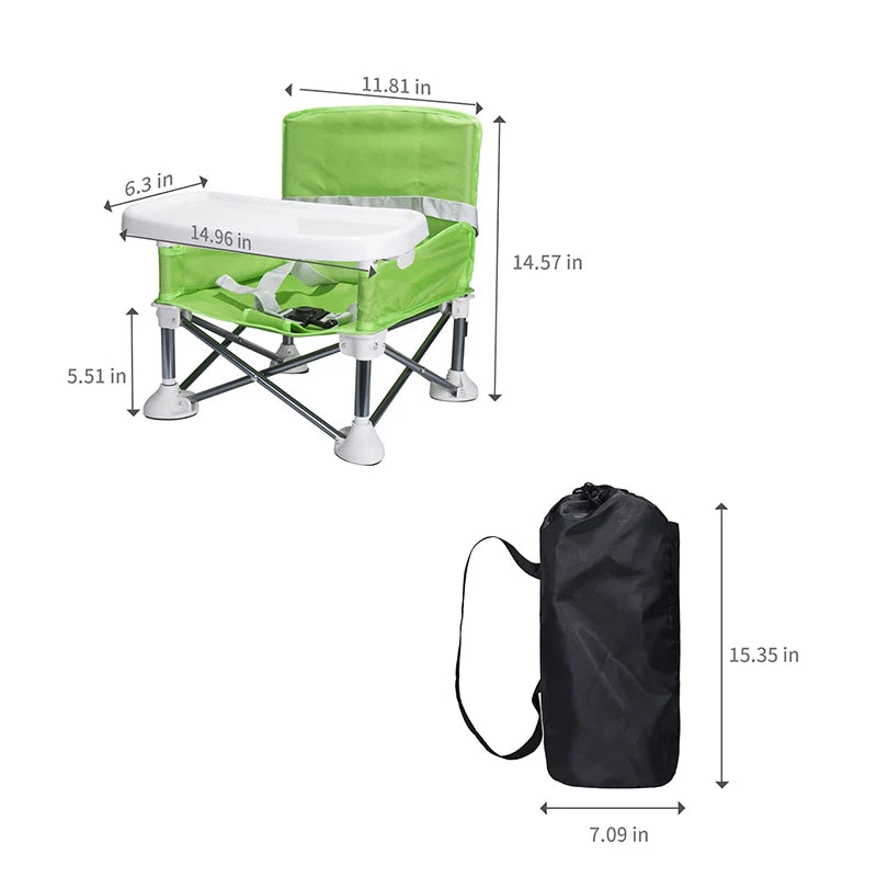 Chaise haute bébé pliable portable - Siège d’alimentation confortable avec ceinture, idéal pour camping et plage King of Toys
