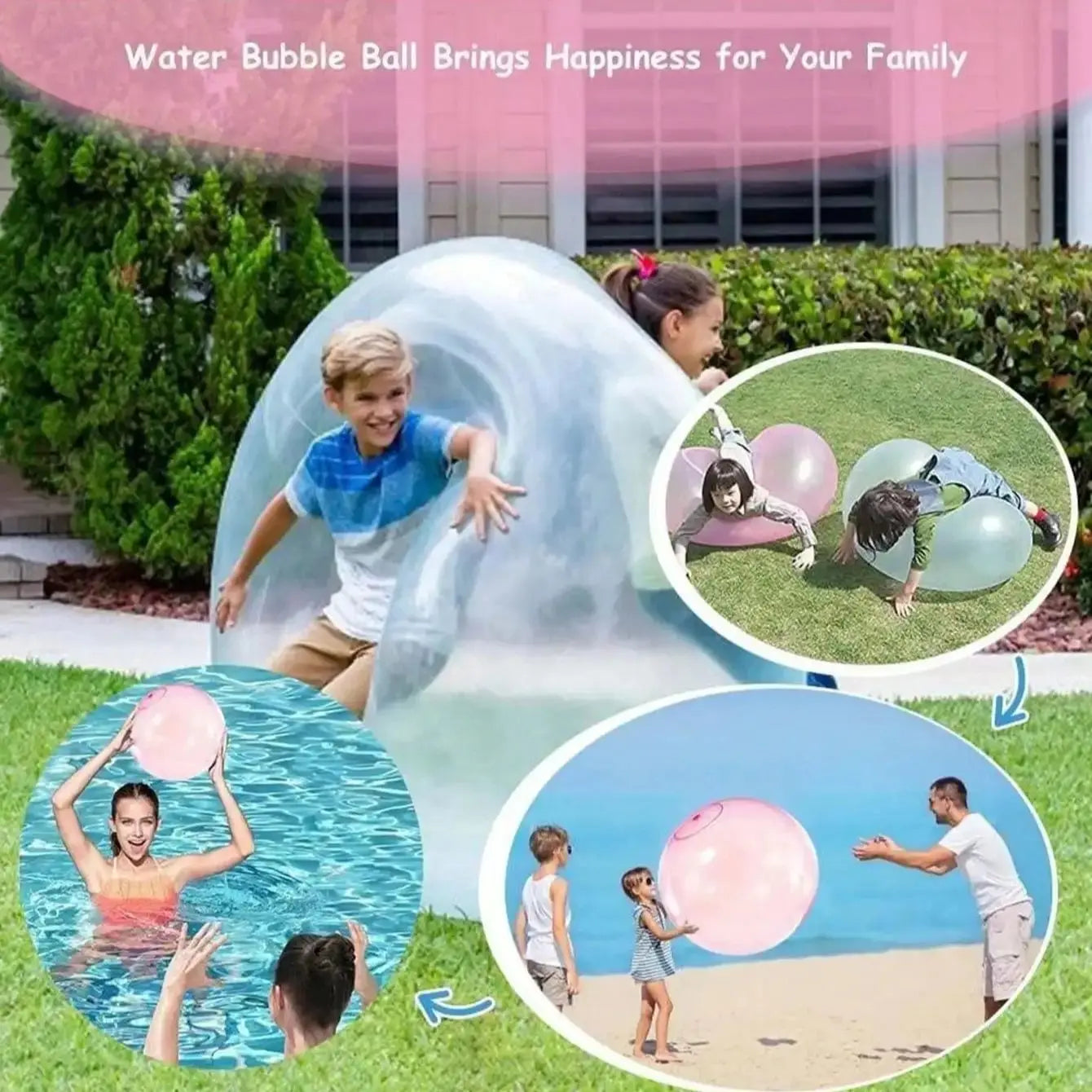 Ballon d'Eau Géant Gonflable – Wubble Bubble pour Jeux d'Extérieur et Piscine