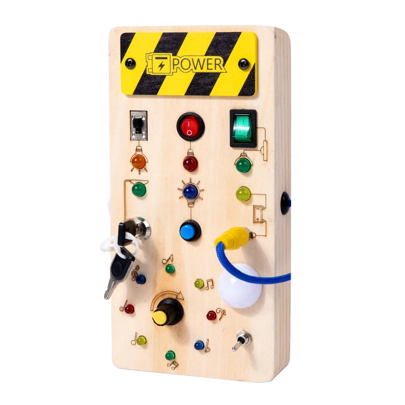 Tableau d’activités Montessori en bois avec LED – Jouet sensoriel, cadeau de Noël King of Toys