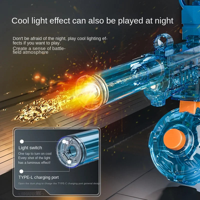 Pistolet à eau électrique pour adultes Puissant jet d'eau automatique Jouet de plage d'été pour enfants Cadeau