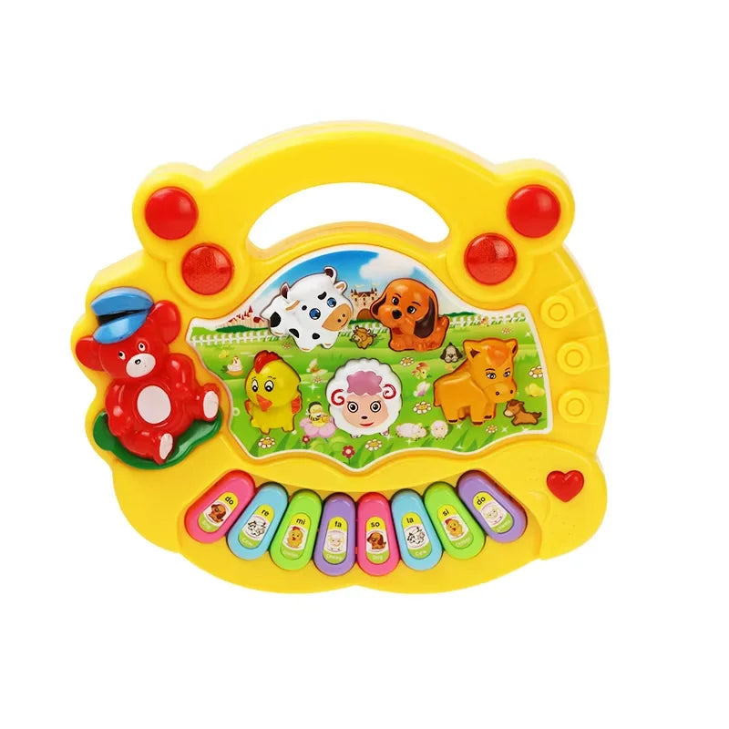 Jeu de clavier de piano pour enfants avec sons d'animaux et lumière clignotante Instrument de musique pour bébé Jouets de musique Jouets éducatifs Cadeaux pour enfants