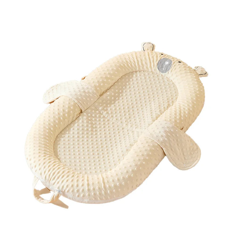 Lit Nid Bébé Portable et Respirant - Cocon de Sommeil Anti-Régurgitation et Réducteur de Lit Motif Ours