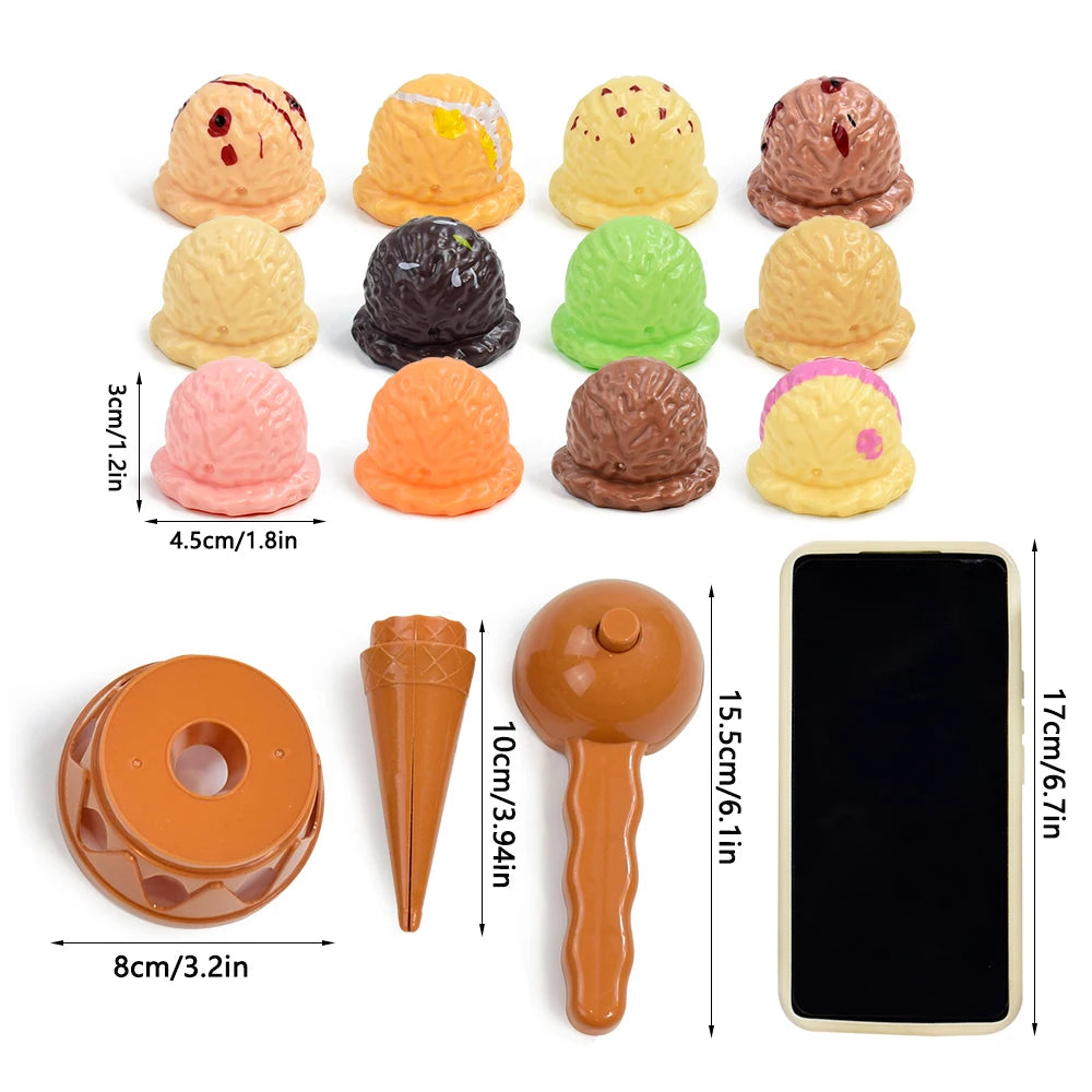 Jouet de Cuisine Simulation Nourriture - Glace Empilable, Jouet Éducatif pour Bébé King of Toys