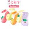 Kinder Sokken met Fruitprint | 5-Pack Ademend & Zomerproof