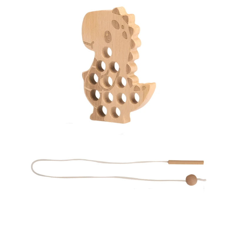 Planche à Fil Hérisson en Bois Montessori | Jouet Éducatif Développement Motricité Fine, Activité à Enfiler avec Perles et Boutons pour Enfants 3+ King of Toys