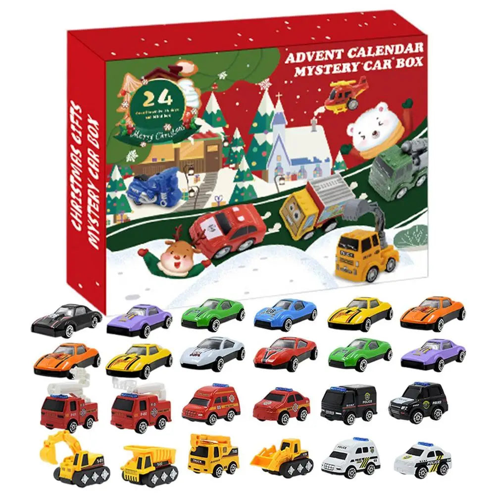 Calendrier de l'Avent Noël 24 Jours pour Enfants | Voiture Digitale de Course, Cadeau de Noël, Compte à Rebours Fun pour Petits King of Toys