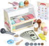 Comptoir de Glaces en Bois - Jouet Montessori pour Tout-Petits, Nourriture de Jeu d’Imitation et Accessoires de Cuisine King of Toys