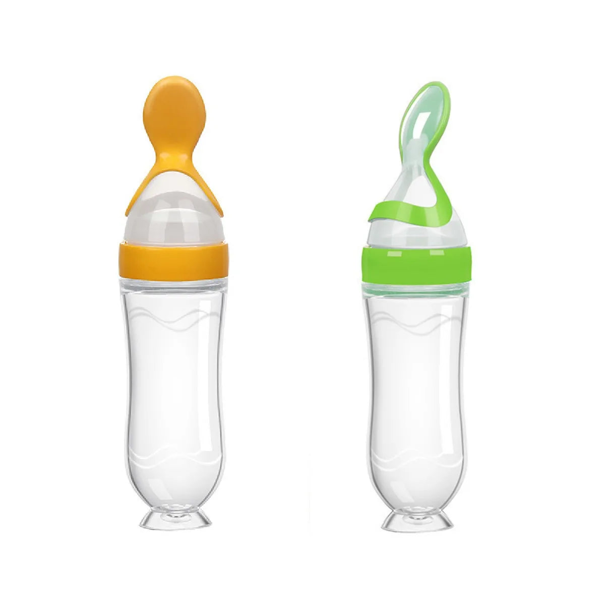 Biberon Cuillère Distributeur en Silicone 90ml pour Bébé - Outil d'Alimentation Sûr et Facile pour les Premières Purées