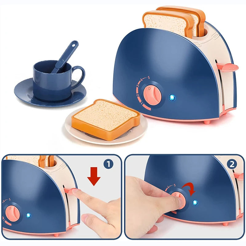 Mini Appareils Ménagers Jouets de Cuisine - Ensemble de Jeu d’Imitation avec Machine à Café, Blender, Mixeur et Grille-Pain pour Enfants, Cadeaux Garçons Filles King of Toys