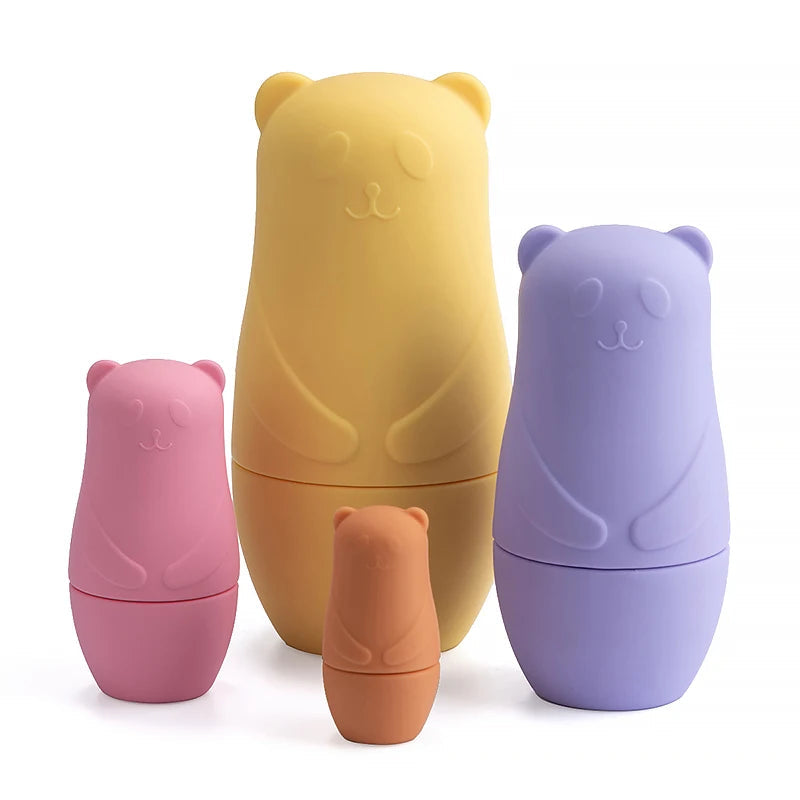 Montessori Matryoshka Dolls Set | BPA-Free Silicone Stacking Blocks, Educational Toy for Toddlers & Children | Safe & Fun Developmental Gift King of Toys