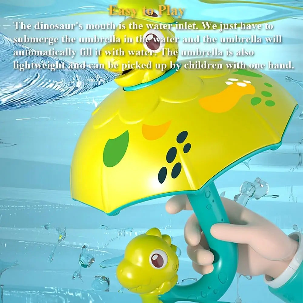 Jouet Parapluie Dinosaure pour Bain Bébé – Arroseur de Douche Rotatif et Ludique pour Enfants