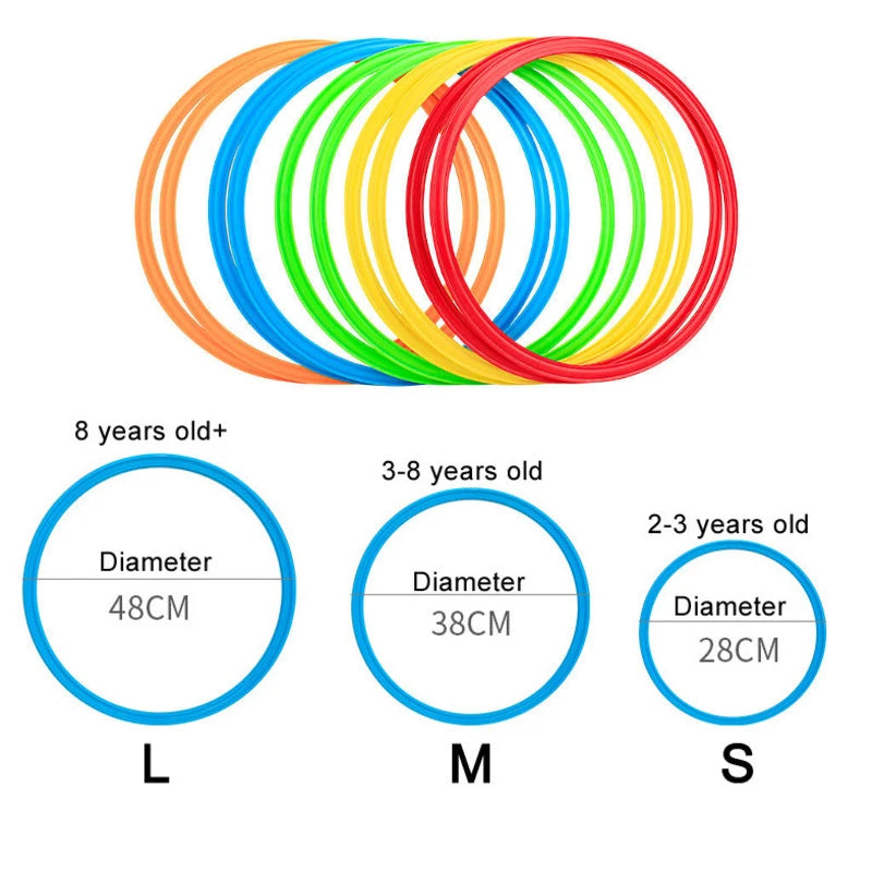 Jeu de Sauts avec 10 Cerceaux | Jouet d'Entraînement Physique pour Enfants en Plein Air King of Toys