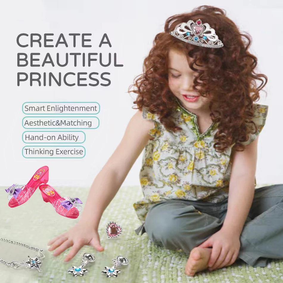 Chaussures de Princesse avec Bijoux et Couronne - Jeu d'Imitation Téléphone Électronique Mode Beauté pour Filles King of Toys