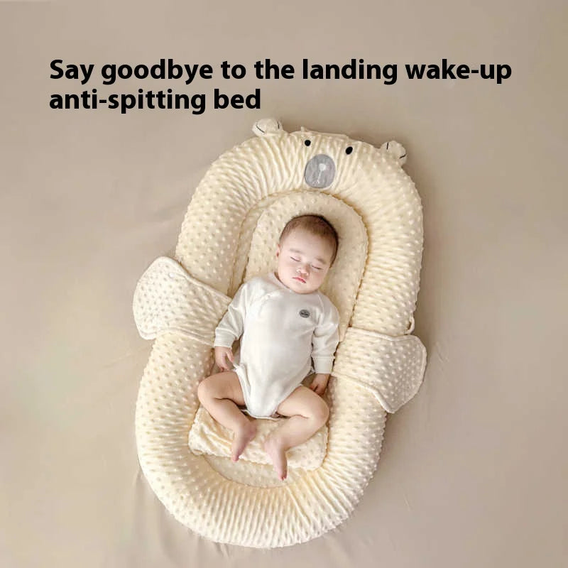 Lit Nid Bébé Portable et Respirant - Cocon de Sommeil Anti-Régurgitation et Réducteur de Lit Motif Ours