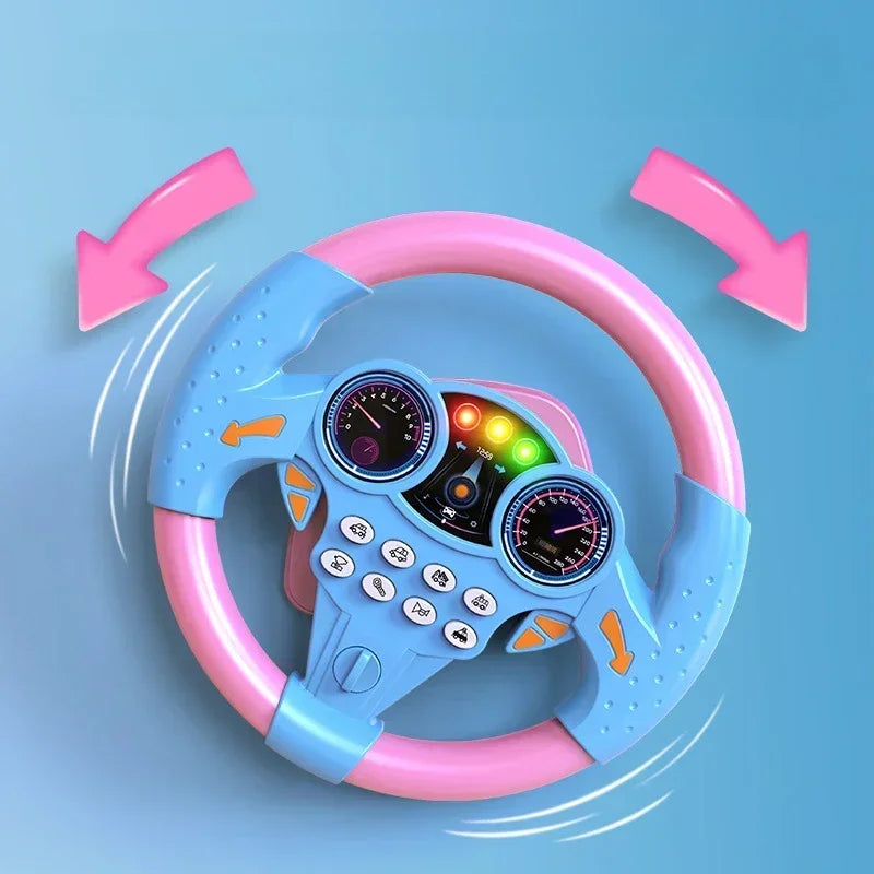 Simulation de volant Jouets | Jouets pour enfants Jouets d'éveil Copilots Volant de poussette Jouets vocaux 1 - 3+ ans