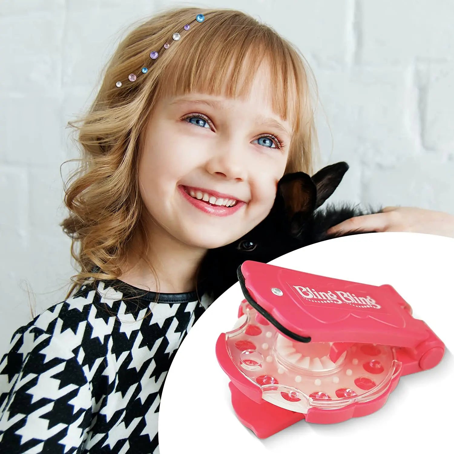 Kit de Stylisme DIY Diamants pour Cheveux - Appareil de Maquillage Mode Jeu d'Imitation pour Filles - Cadeau Créatif Anniversaire Noël