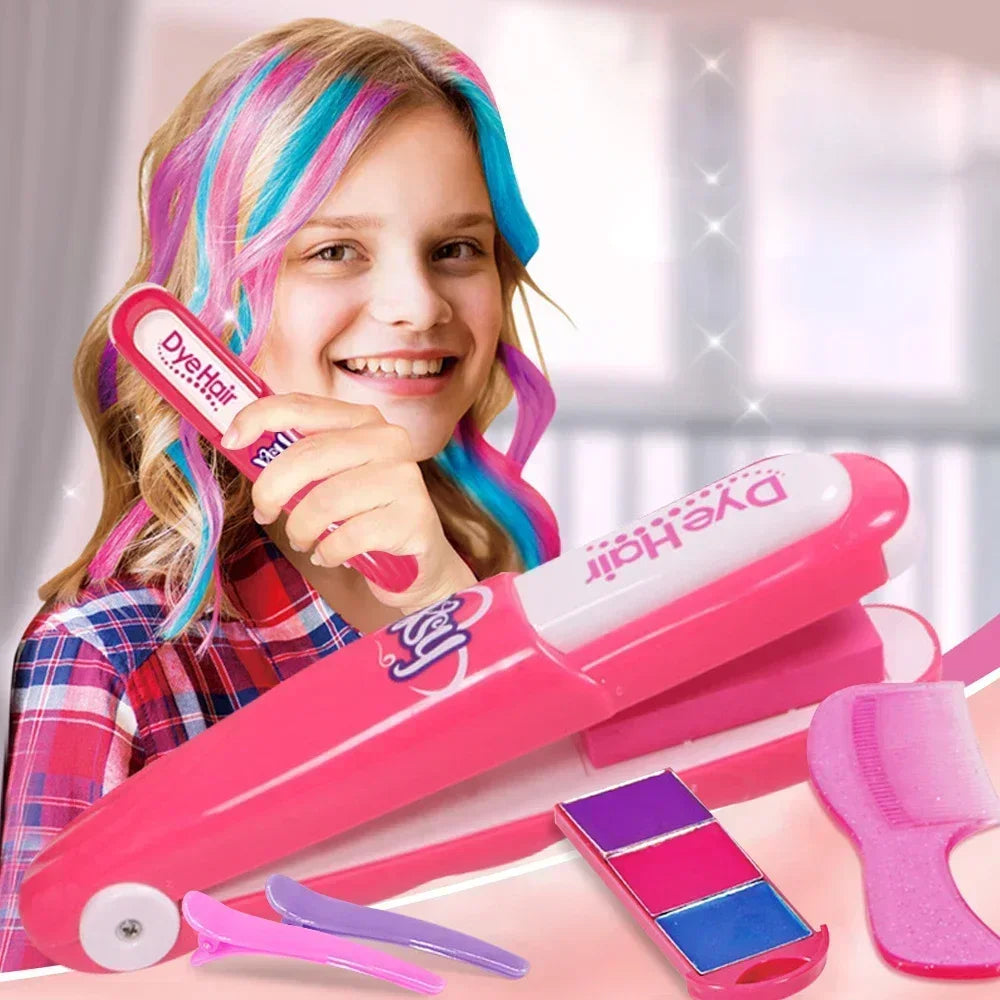 Set DIY de craies pour cheveux - Craies lavables et temporaires, peignes à colorier pour cheveux, jouet pour filles King of Toys