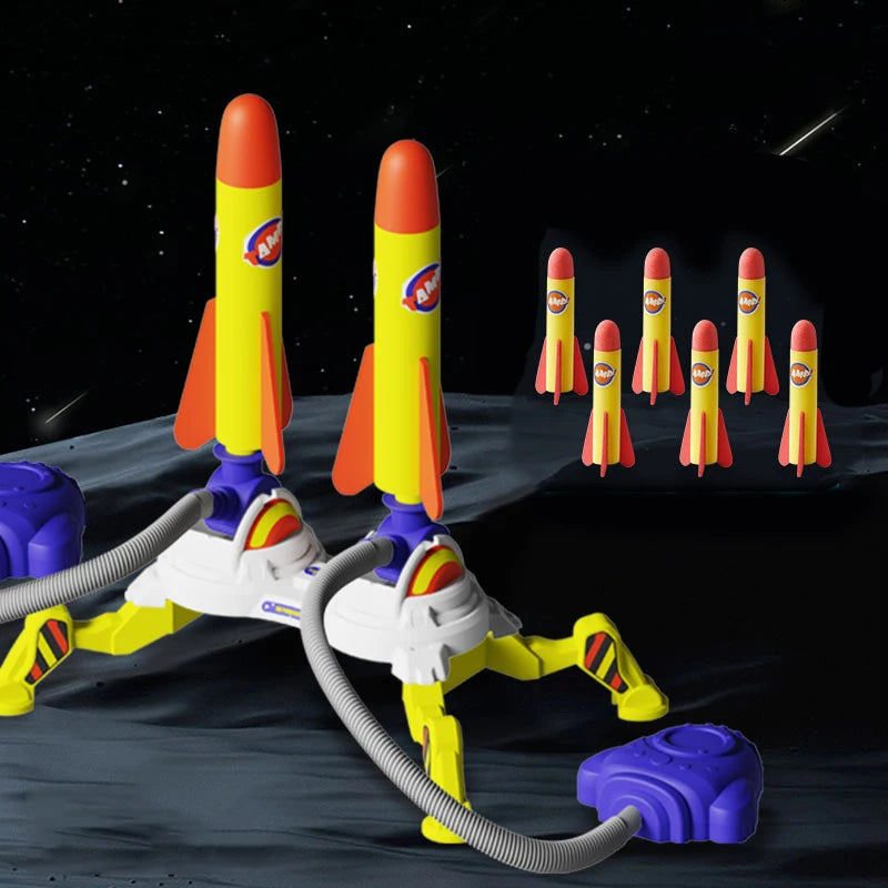 Fusée à Air Extérieure – Jeu de Sport avec Pompe à Pied et Lanceur d'Avion pour Enfants