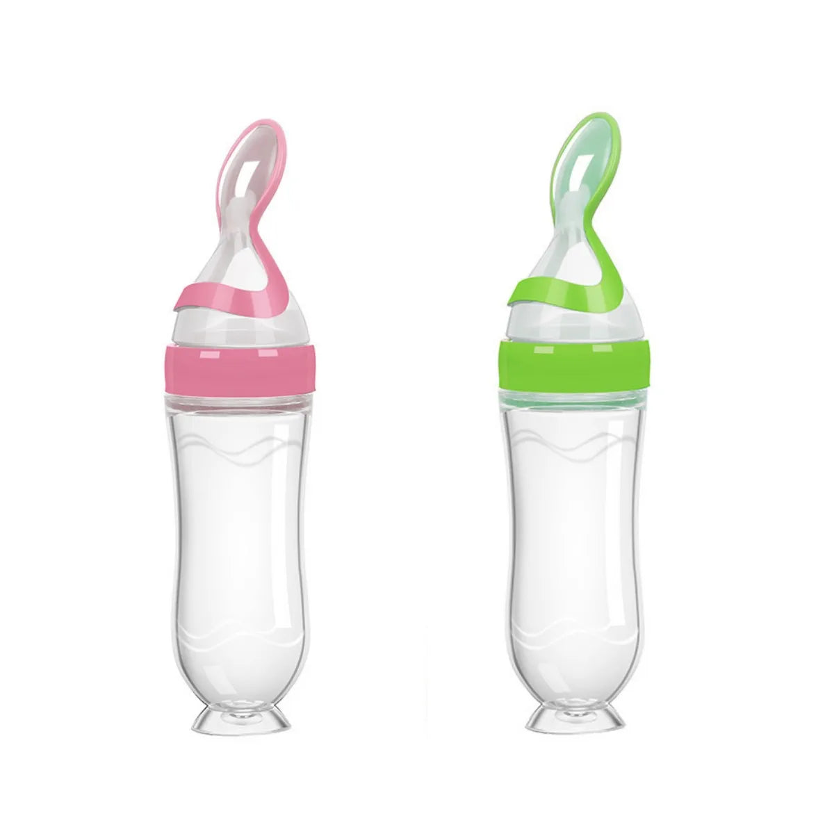 Biberon Cuillère Distributeur en Silicone 90ml pour Bébé - Outil d'Alimentation Sûr et Facile pour les Premières Purées