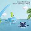 Jouets de pêche magnétique pour le bain | Baleines flottantes et ensemble de canne à pêche avec filet pour enfants King of Toys