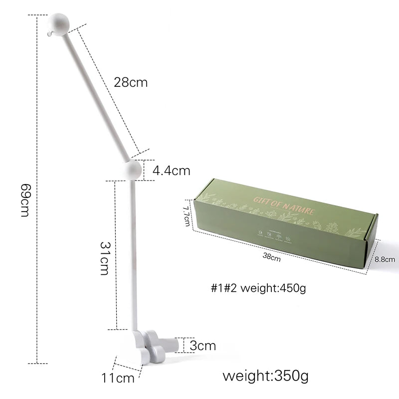 Support Mobile en Bois Nuage pour Bébé – Support de Berceau avec Hochets Suspendus 0-12 Mois