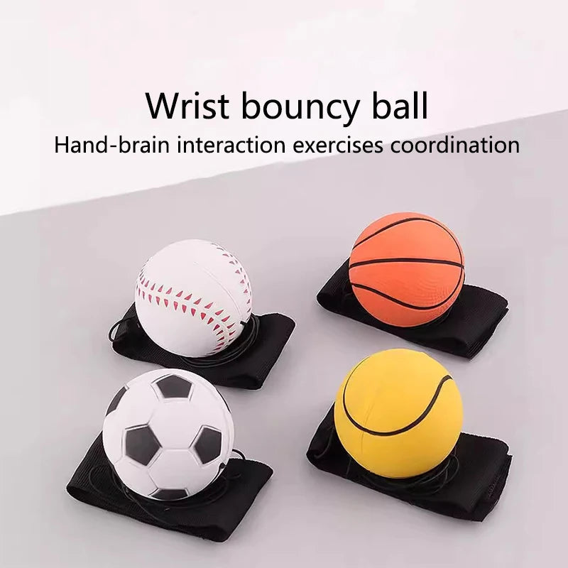 Balle rebondissante avec corde | Jouet d’exercice pour le poignet et soulagement du stress pour enfants de 1-4+ ans King of Toys