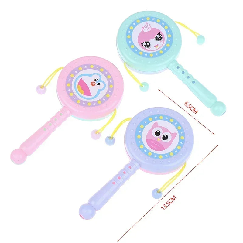 Hochet Tambour Rotatif en Plastique pour Bébé - Jouet Musical d'Éveil Précoce à Motifs d'Animaux pour Garçons et Filles