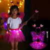 Ailes de fée lumineuses + baguette - Accessoire déguisement fille King of Toys