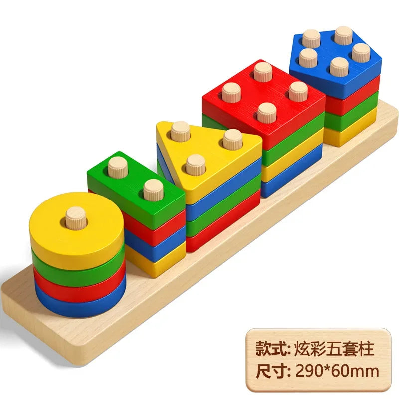 Jouets Montessori en bois à trier et à empiler Puzzle pour les enfants et les jeunes enfants Jouet de motricité fine pour les enfants de 1 an