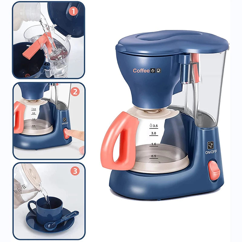 Mini Appareils Ménagers Jouets de Cuisine - Ensemble de Jeu d’Imitation avec Machine à Café, Blender, Mixeur et Grille-Pain pour Enfants, Cadeaux Garçons Filles King of Toys