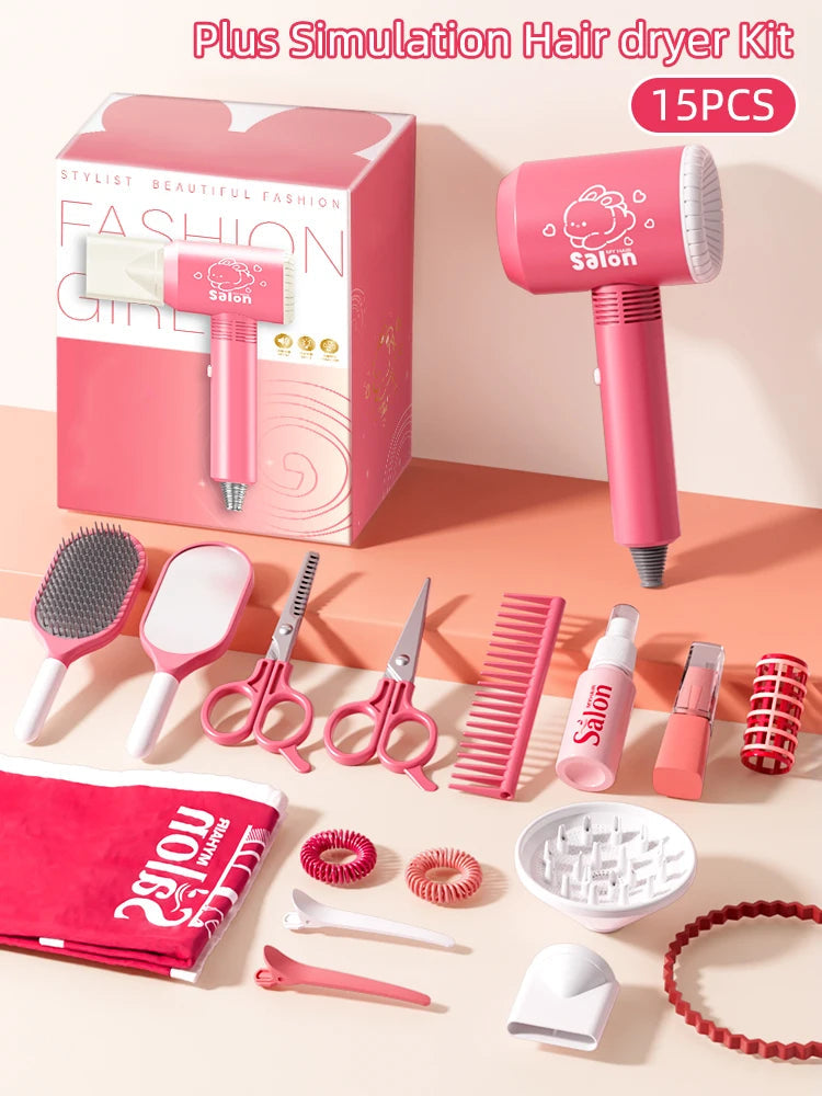 Jouet de simulation de coupe de cheveux pour enfants - Kit de coiffeur avec sèche-cheveux, jouet éducatif pour filles, idéal pour les jeux d'imitation. King of Toys