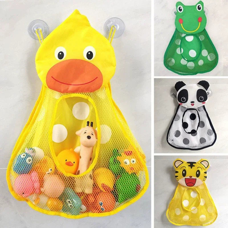 Set Filet de Rangement + Jouets de Bain Canard Tigre Grenouille Panda – Avec Ventouses Solides