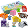 Jouets Montessori pour tout-petits - Set d'apprentissage pour compter, associer et trier les couleurs, marionnettes de doigts d'animaux de ferme, jeu Peekaboo King of Toys