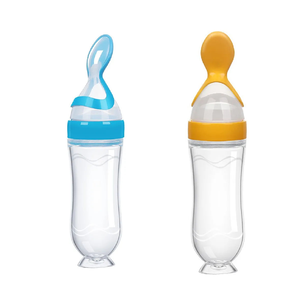 Biberon Cuillère Distributeur en Silicone 90ml pour Bébé - Outil d'Alimentation Sûr et Facile pour les Premières Purées