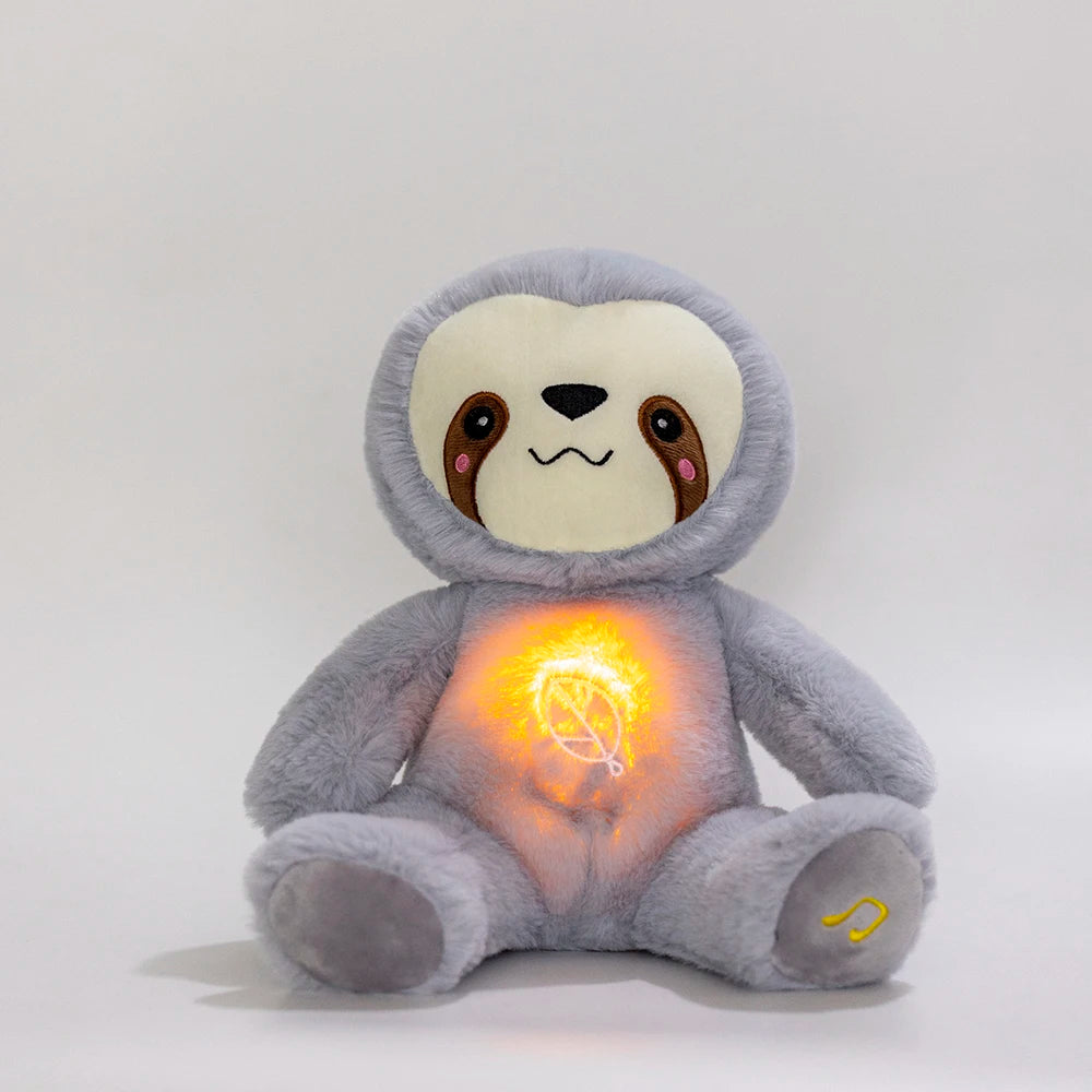 Peluche Paresseux Respirable | Poupée Ours Apaisante pour Bébé, Compagnon de Sommeil avec Sons et Lumières, Peluche pour Bébé 0 à 4+ ans