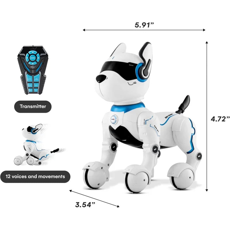 Chien Robot Intelligent | Jouet Interactif Programmable avec Télécommande et Commandes Vocales