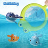 Jouets de pêche magnétique pour le bain | Baleines flottantes et ensemble de canne à pêche avec filet pour enfants King of Toys