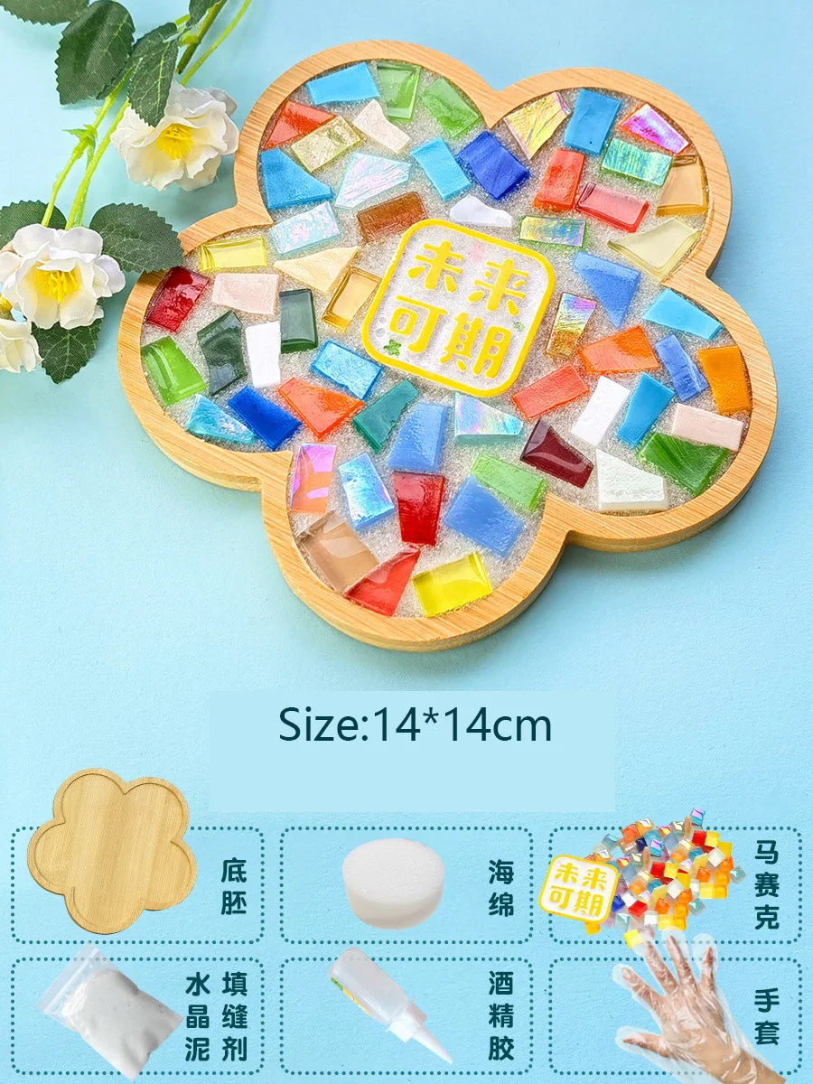 Sous-verres en bambou DIY - Kit de création pour enfants avec outils de mosaïque King of Toys