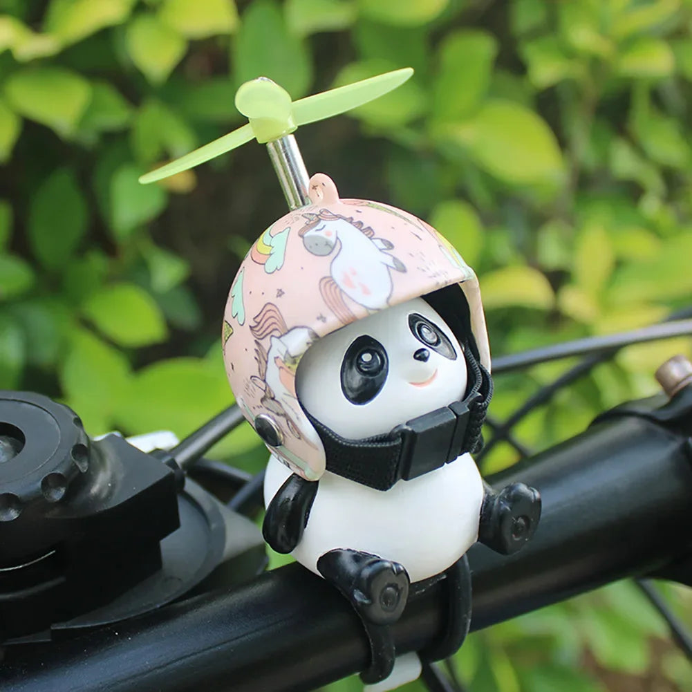 Mignon Panda avec Casque Décoration Moto Jouet, Accessoires pour Vélo Électrique King of Toys