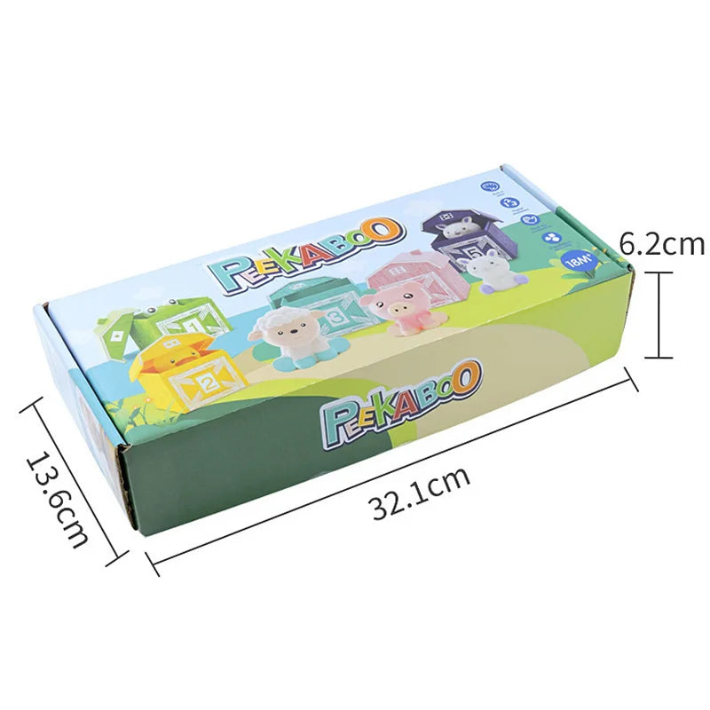 Jouets Montessori pour tout-petits - Set d'apprentissage pour compter, associer et trier les couleurs, marionnettes de doigts d'animaux de ferme, jeu Peekaboo King of Toys