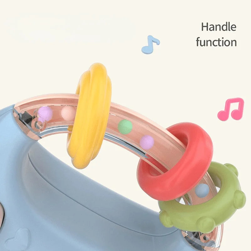 Biberon Musical pour Bébé avec Tétine et Hochet – Jouet d’Éveil Doux avec Musique Apaisante 0-12 Mois
